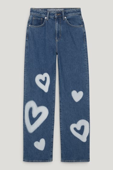 Clockhouse femme - CLOCKHOUSE- loose fit jean - high waist - jean bleu