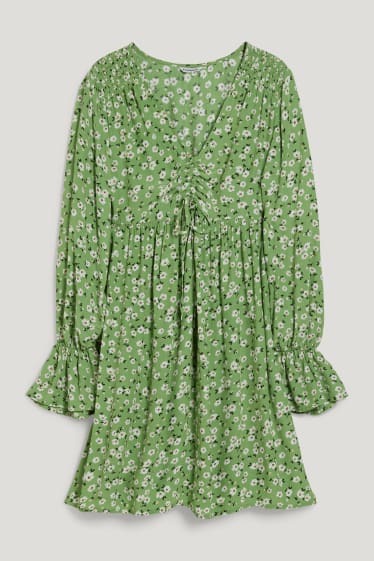 Clockhouse pro holky - CLOCKHOUSE - šaty - s květinovým vzorem - světle zelená