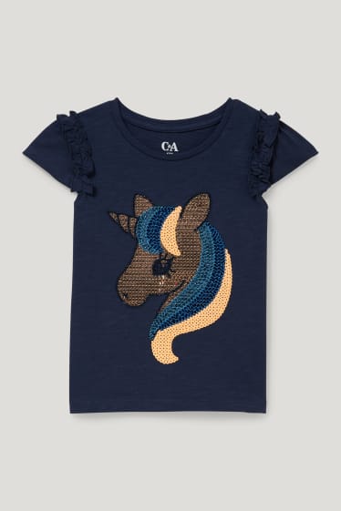 Toddler Girls - T-shirt - glanseffect - donkerblauw