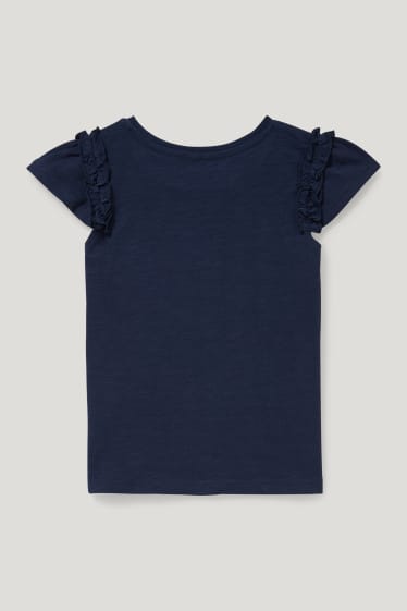 Toddler Girls - Maglia a maniche corte - effetto brillante - blu scuro