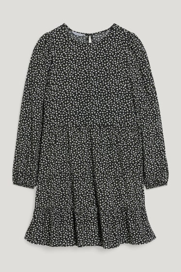 Clockhouse Girls - CLOCKHOUSE - A-Linien Kleid - geblümt - schwarz