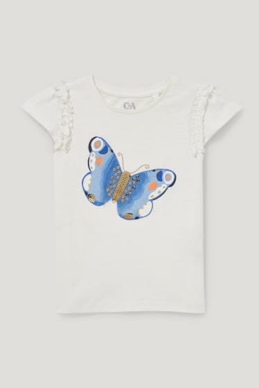 Toddler Girls - Set - T-shirt en scrunchie - 2-delig - crème wit
