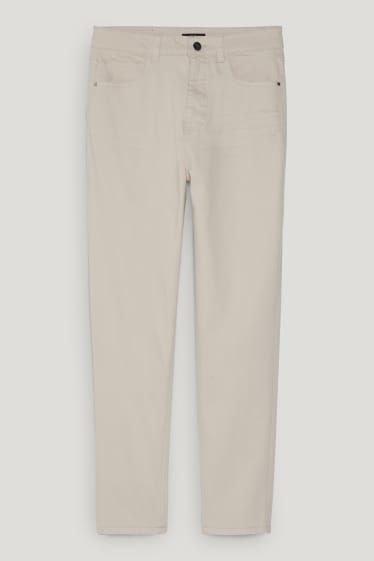 Donna - Pantaloni - vita media - regular fit - crema