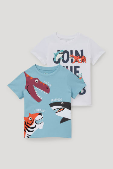 Garçons - Lot de 2 - T-shirts - bleu clair