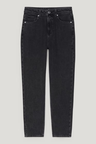 Damen - Mom Jeans - High Waist - LYCRA® - jeans-dunkelgrau