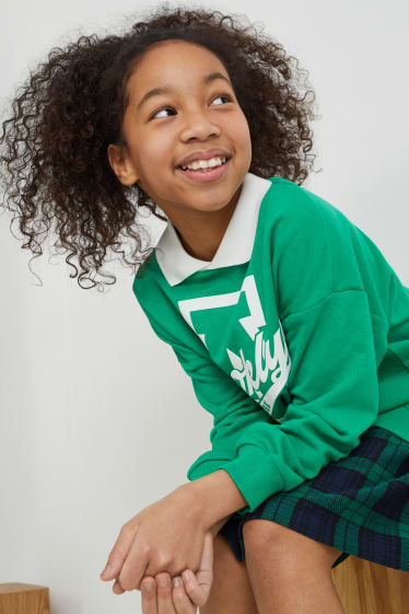 Kids Girls - Set - sweatshirt en rok - 2-delig - groen