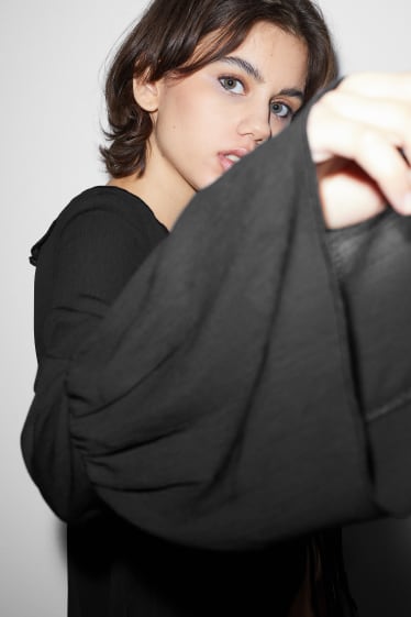 Clockhouse femme - CLOCKHOUSE - chemisier en gaze - noir