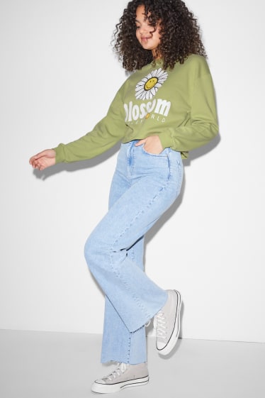 Clockhouse femme - CLOCKHOUSE - sweat court - SmileyWorld® - vert clair