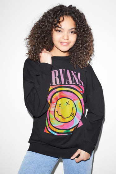 Clockhouse Girls - CLOCKHOUSE - Sweatshirt - Nirvana - schwarz