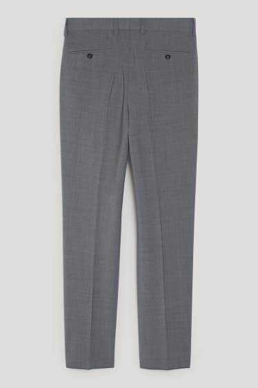 Pánské - Oblekové kalhoty - regular fit - stretch - směs střižní vlny - šedá