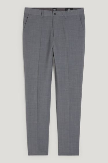Bărbați - Pantaloni modulari - regular fit - stretch - amestec de lână pură - gri