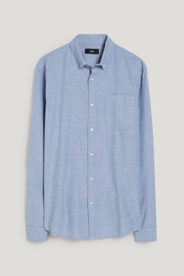 Herren - Oxford Hemd - Regular Fit - Button-down - hellblau