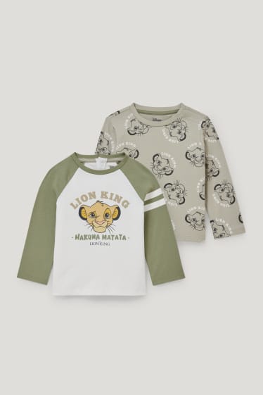 Exkluzivní online - Multipack 2 ks - Lví král - tričko s dlouhým rukávem pro miminka - bílá
