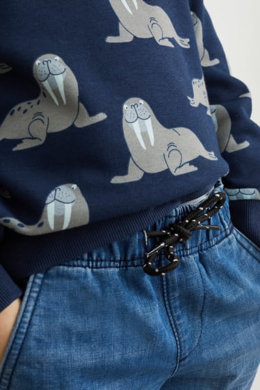 Nen petit - Paquet de 3 - texans, pantalons cargo i pantalons de xandall - blau fosc