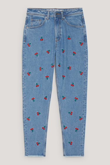 Clockhouse nena - CLOCKHOUSE - slim jeans - high waist - estampats - texà blau