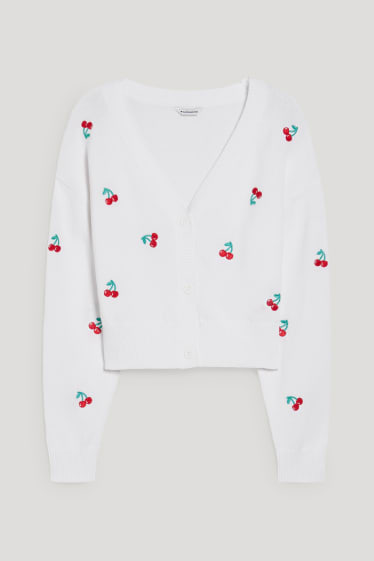 Clockhouse femme - CLOCKHOUSE - gilet de maille court - à motif - blanc