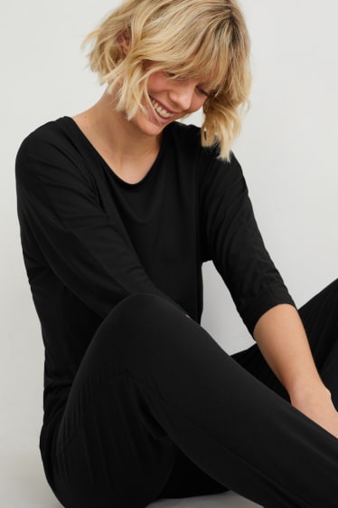 Dona - Pantalons de xandall bàsics - negre