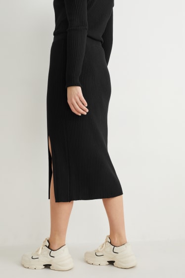 Donna - Gonna in maglia - nero