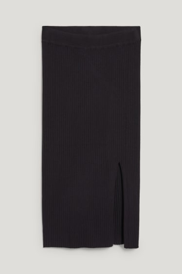 Donna - Gonna in maglia - nero
