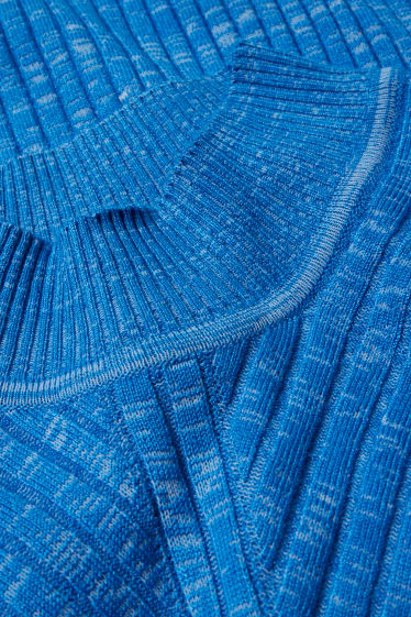 Women - Knitted dress - blue