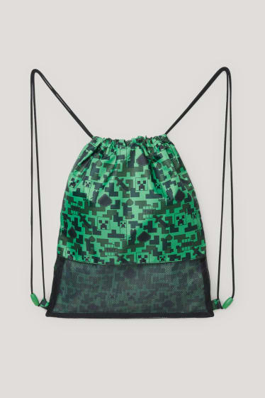 Bambini: - Minecraft - sacca sportiva - verde