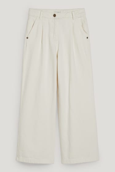 Filles - Pantalon - wide leg - blanc crème
