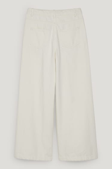 Filles - Pantalon - wide leg - blanc crème