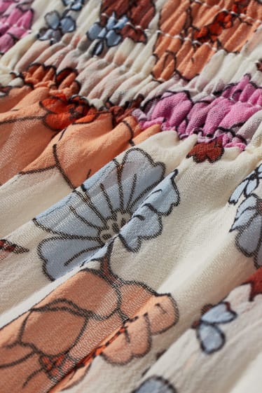 Bambine: - Pantaloni plissettati - a fiori - rosa