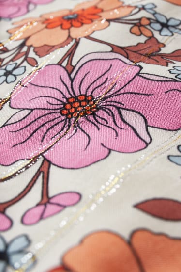 Filles - Robe - à fleurs - rose