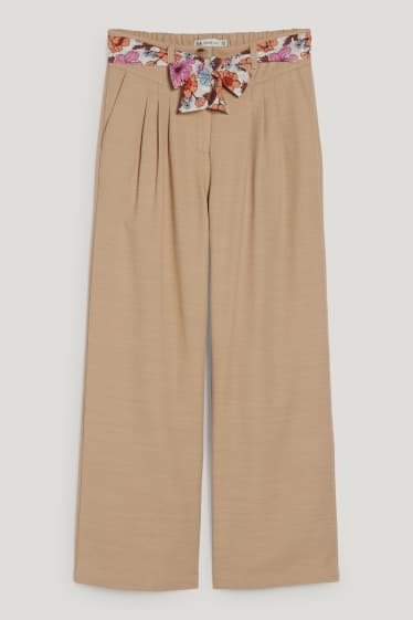Bambine: - Pantaloni - gamba ampia - beige