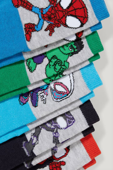 Garçons - Lot de 5 paires - Marvel - chaussettes à motif - bleu