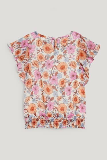 Kids Girls - Blouse van chiffon - gebloemd - gekleurd