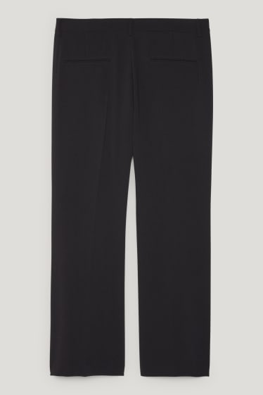 Femmes - Pantalon de toile - mid waist - straight fit - noir