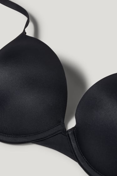 Damen - BH mit Bügel - DEMI - wattiert - Push-up - schwarz