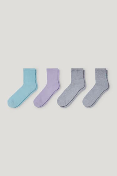 Dámské - Multipack 4 ks - tenisové ponožky - šedá / mátově zelená