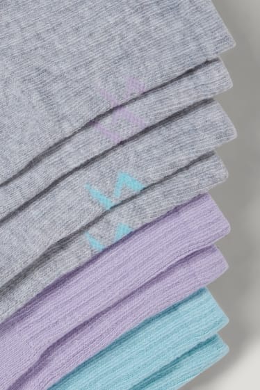 Femmes - Lot de 4 - chaussettes de tennis - gris / vert menthe