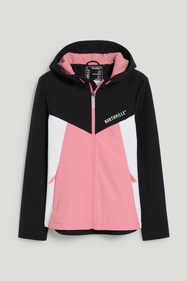 Kids Girls - Geacă softshell cu glugă - negru