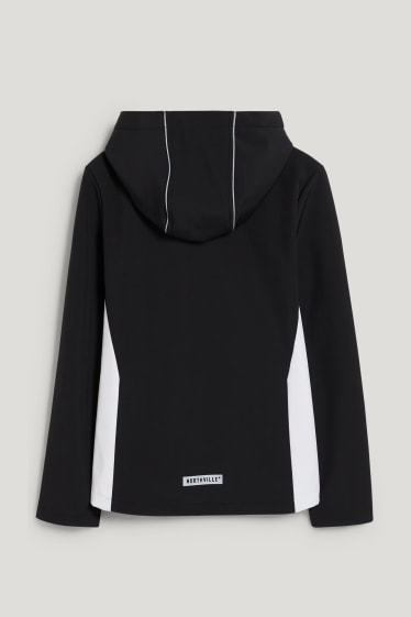 Kids Girls - Geacă softshell cu glugă - negru