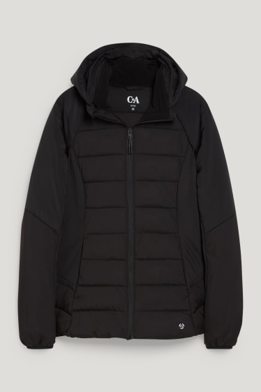 Damen - Steppjacke mit Kapuze - Hiking - schwarz