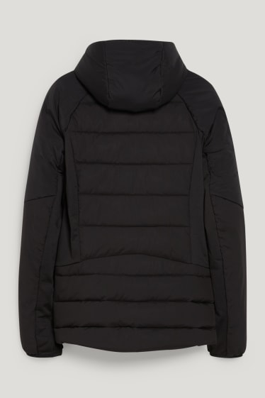 Damen - Steppjacke mit Kapuze - Hiking - schwarz