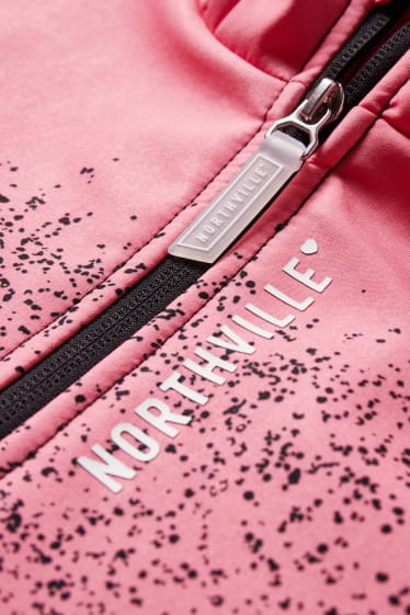 Kids Girls - Softshelljacke mit Kapuze - schwarz / rosa