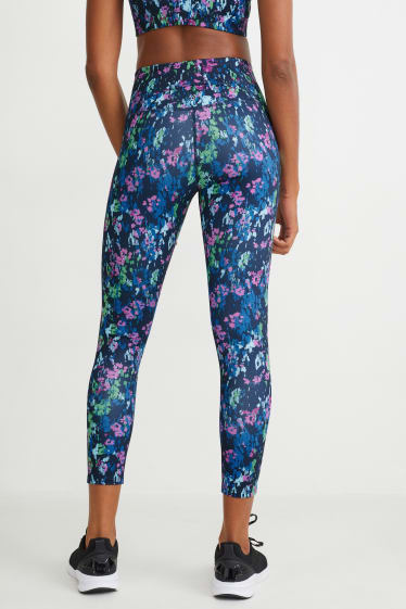 Donna - Leggings tecnici - Compressive - fitness - 4 Way Stretch - blu scuro