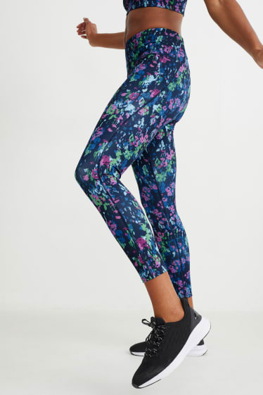 Donna - Leggings tecnici - Compressive - fitness - 4 Way Stretch - blu scuro