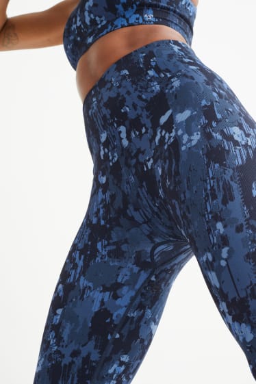 Women - Active leggings - running - seamless - LYCRA® - dark blue