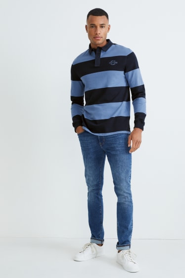 Hommes - Polo - à rayures - bleu  / bleu foncé