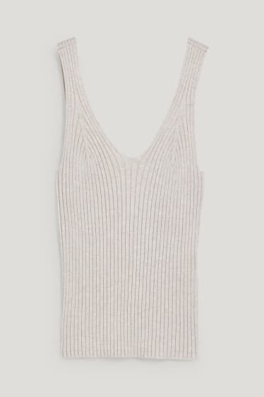 Femmes - Haut en maille - beige clair