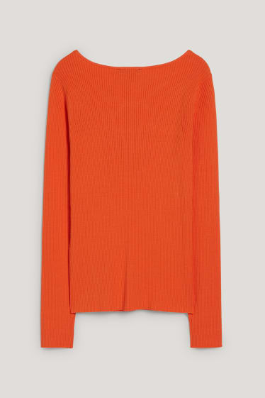 Donna - Maglione con nodo - arancione
