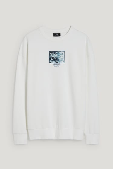 Heren - Sweatshirt - met gerecycled polyester - wit