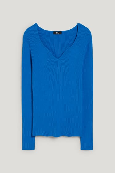 Damen - Pullover - blau