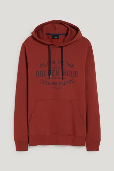 Hombre - Sudadera con capucha - marrón rojizo